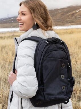 OGIO SoHo Backpack 17” Laptop Computer Ladies Melrose Pack Black Canvas Pockets